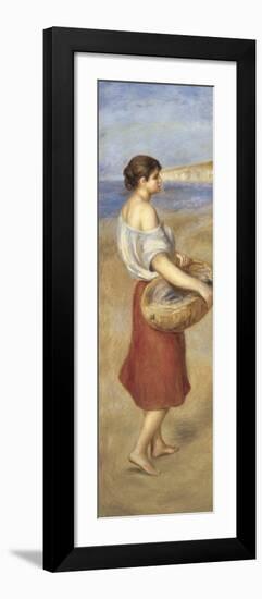Girl with a Basket of Fish-Pierre-Auguste Renoir-Framed Art Print