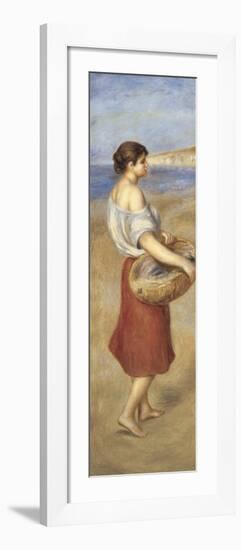 Girl with a Basket of Fish-Pierre-Auguste Renoir-Framed Art Print