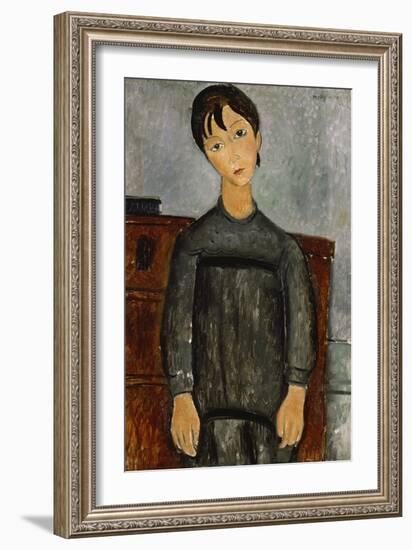 Girl with a Black Apron-Amadeo Modigliani-Framed Giclee Print