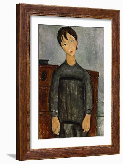 Girl with a Black Apron-Amadeo Modigliani-Framed Giclee Print