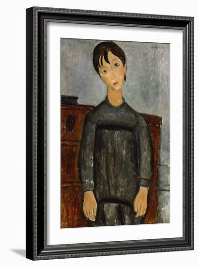 Girl with a Black Apron-Amadeo Modigliani-Framed Giclee Print