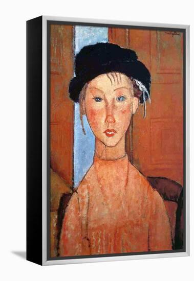 Girl with a Black Hat, 1918-Amedeo Modigliani-Framed Premier Image Canvas