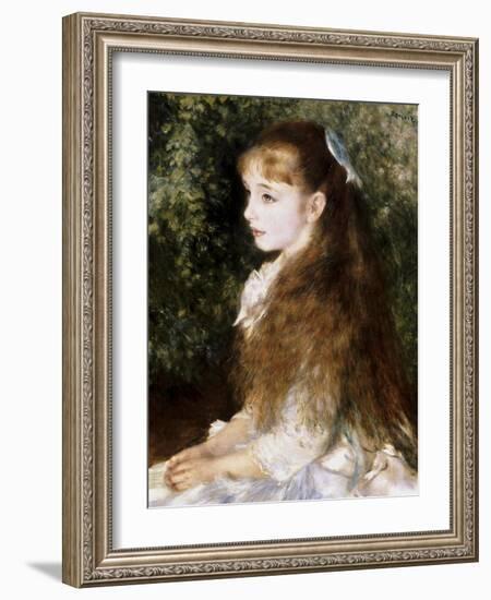 Girl with a Blue Ribbon-Pierre-Auguste Renoir-Framed Giclee Print