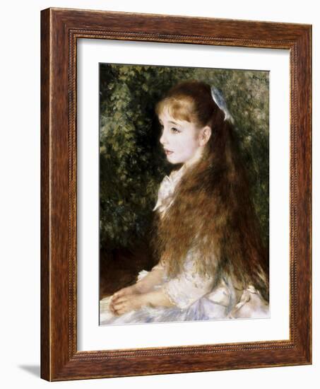 Girl with a Blue Ribbon-Pierre-Auguste Renoir-Framed Giclee Print