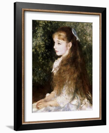 Girl with a Blue Ribbon-Pierre-Auguste Renoir-Framed Giclee Print