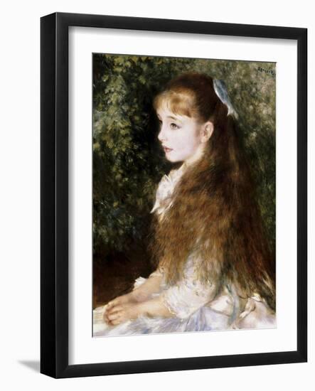 Girl with a Blue Ribbon-Pierre-Auguste Renoir-Framed Giclee Print