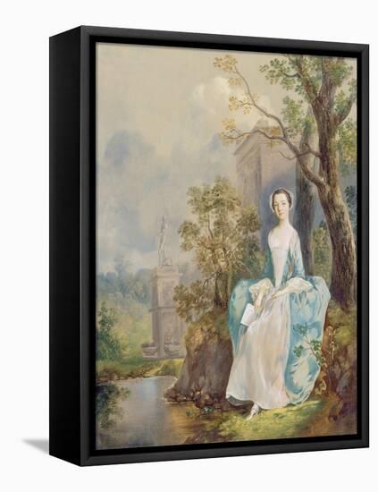 Girl with a Book Seated in a Park, C.1750-Thomas Gainsborough-Framed Premier Image Canvas