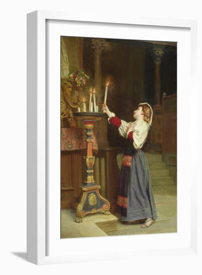 Girl with a Candle, 1908 (Oil on Canvas)-Remy Cogghe-Framed Giclee Print