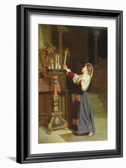 Girl with a Candle, 1908 (Oil on Canvas)-Remy Cogghe-Framed Giclee Print