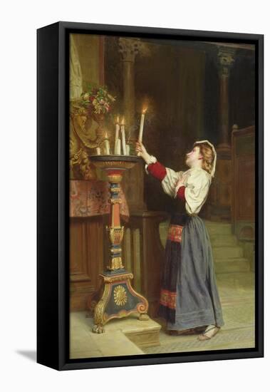 Girl with a Candle, 1908 (Oil on Canvas)-Remy Cogghe-Framed Premier Image Canvas