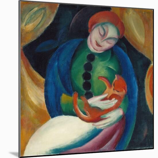 Girl with a Cat II, 1912-Franz Marc-Mounted Giclee Print