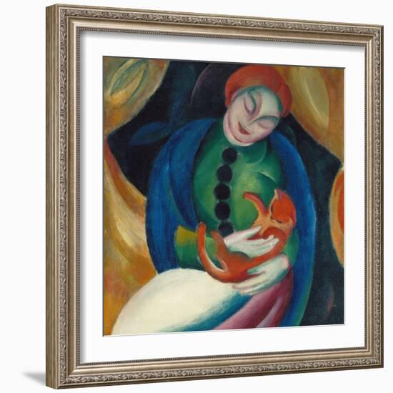 Girl with a Cat Ii., 1912-Franz Marc-Framed Giclee Print