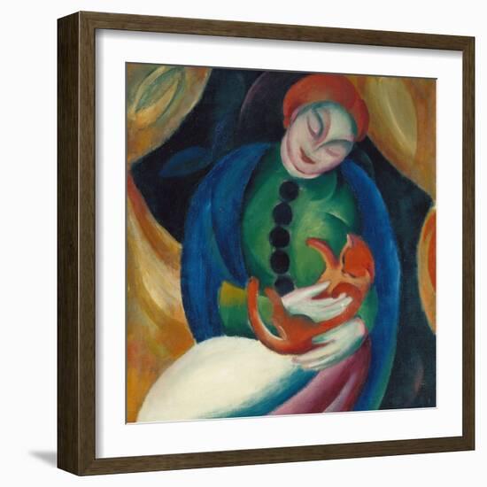 Girl with a Cat Ii., 1912-Franz Marc-Framed Giclee Print