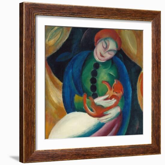 Girl with a Cat Ii., 1912-Franz Marc-Framed Giclee Print