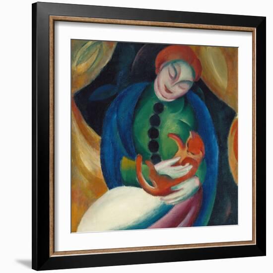 Girl with a Cat Ii., 1912-Franz Marc-Framed Giclee Print