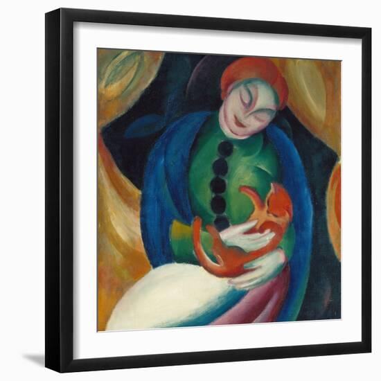 Girl with a Cat Ii., 1912-Franz Marc-Framed Giclee Print