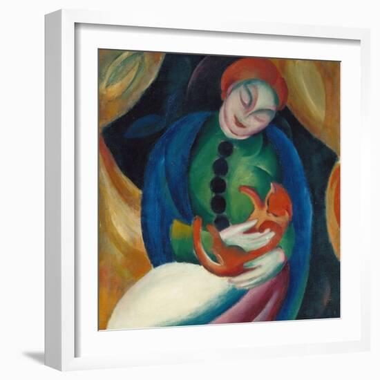 Girl with a Cat Ii., 1912-Franz Marc-Framed Giclee Print