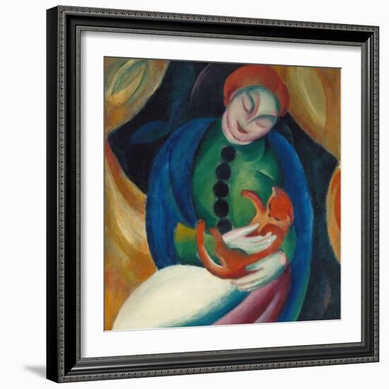 Girl with a Cat Ii., 1912-Franz Marc-Framed Giclee Print