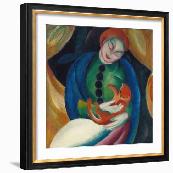 Girl with a Cat Ii., 1912-Franz Marc-Framed Giclee Print