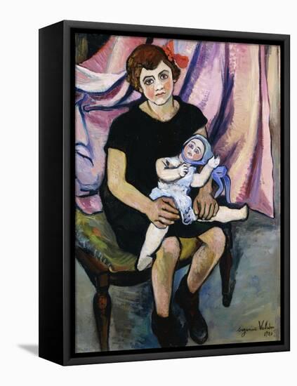 Girl with a Doll; Fillette a La Poupee, 1920-Suzanne Valadon-Framed Premier Image Canvas