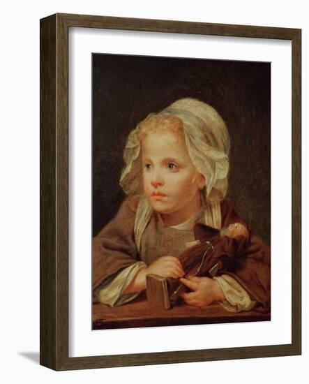 Girl with a Doll-Jean-Baptiste Greuze-Framed Giclee Print