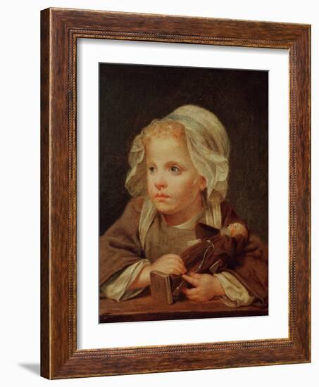 Girl with a Doll-Jean-Baptiste Greuze-Framed Giclee Print