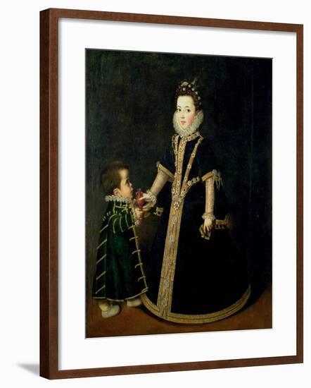 Girl with a Dwarf, Thought to be a Portrait of Margarita of Savoy-Sofonisba Anguisciola-Framed Giclee Print