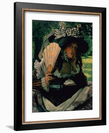 Girl with a Fan, 1870-1871-James Jacques Joseph Tissot-Framed Giclee Print