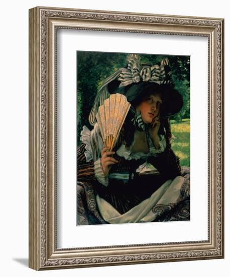 Girl with a Fan, 1870-1871-James Jacques Joseph Tissot-Framed Giclee Print