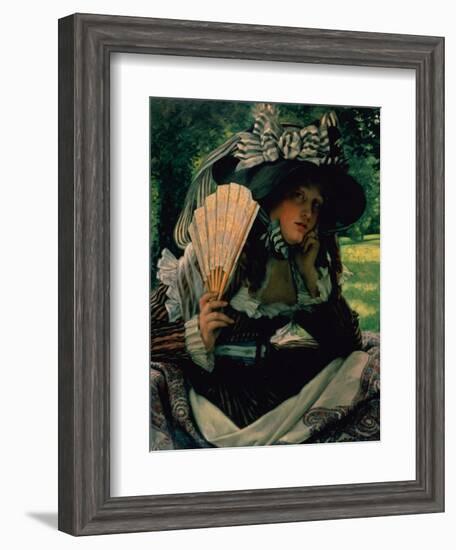 Girl with a Fan, 1870-1871-James Jacques Joseph Tissot-Framed Giclee Print