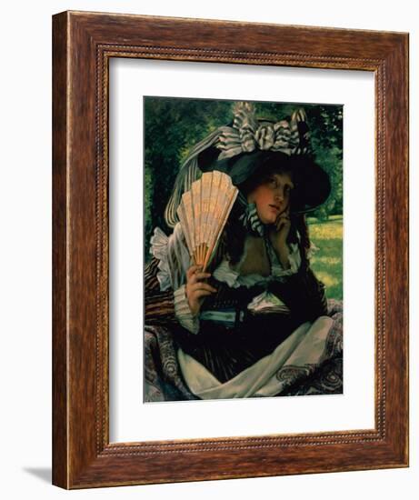 Girl with a Fan, 1870-1871-James Jacques Joseph Tissot-Framed Giclee Print