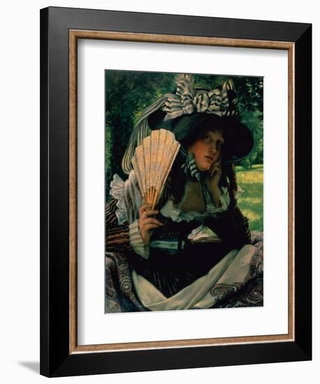 Girl with a Fan, 1870-1871-James Jacques Joseph Tissot-Framed Giclee Print