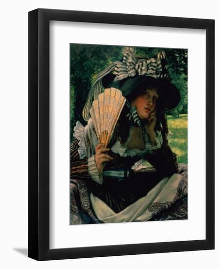 Girl with a Fan, 1870-1871-James Jacques Joseph Tissot-Framed Giclee Print