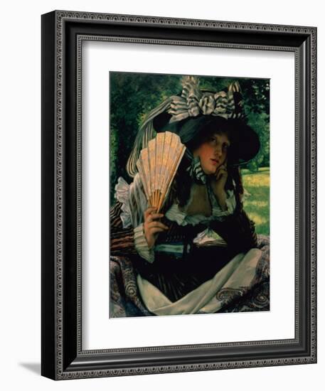 Girl with a Fan, 1870-1871-James Jacques Joseph Tissot-Framed Giclee Print