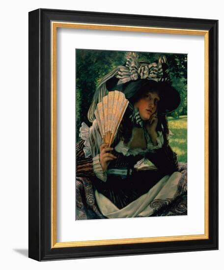 Girl with a Fan, 1870-1871-James Jacques Joseph Tissot-Framed Giclee Print