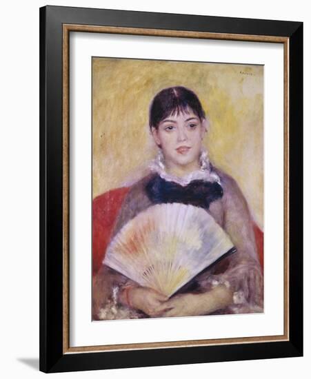 Girl with a Fan-Pierre-Auguste Renoir-Framed Giclee Print