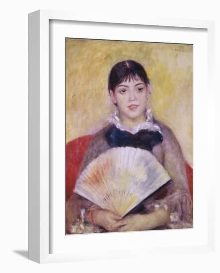 Girl with a Fan-Pierre-Auguste Renoir-Framed Giclee Print