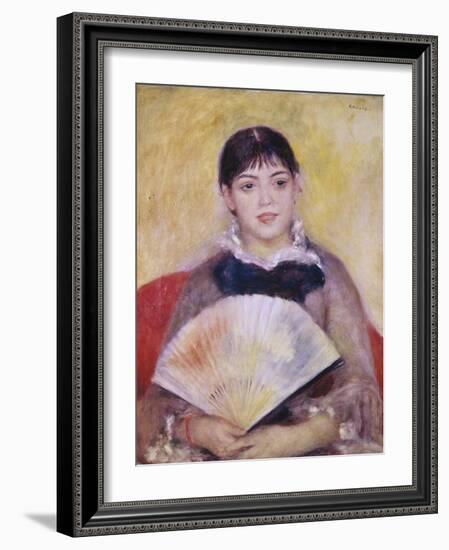 Girl with a Fan-Pierre-Auguste Renoir-Framed Giclee Print