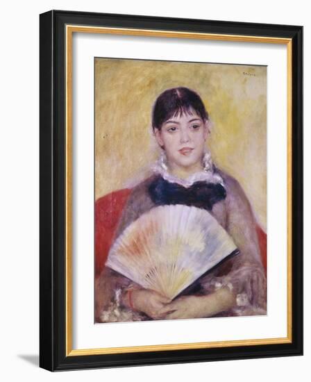 Girl with a Fan-Pierre-Auguste Renoir-Framed Giclee Print