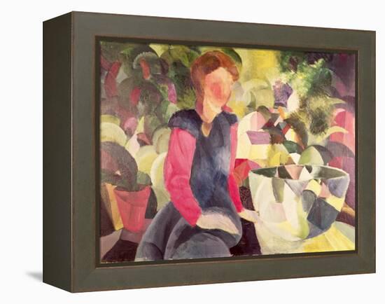 Girl with a Fish Bowl-Auguste Macke-Framed Premier Image Canvas