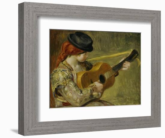 Girl with a Guitar, 1897-Pierre-Auguste Renoir-Framed Giclee Print