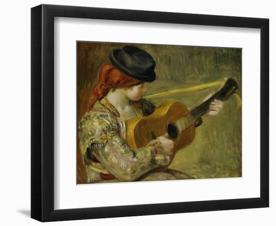 Girl with a Guitar, 1897-Pierre-Auguste Renoir-Framed Giclee Print