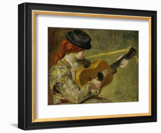 Girl with a Guitar, 1897-Pierre-Auguste Renoir-Framed Giclee Print