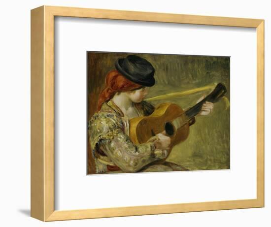 Girl with a Guitar, 1897-Pierre-Auguste Renoir-Framed Premium Giclee Print