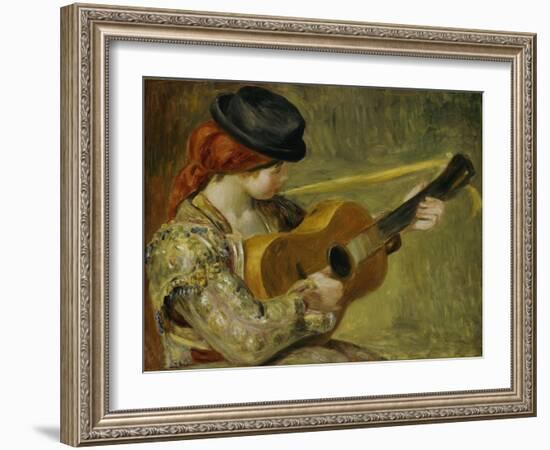 Girl with a Guitar, 1897-Pierre-Auguste Renoir-Framed Giclee Print