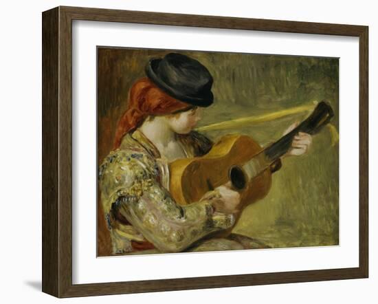 Girl with a Guitar, 1897-Pierre-Auguste Renoir-Framed Giclee Print