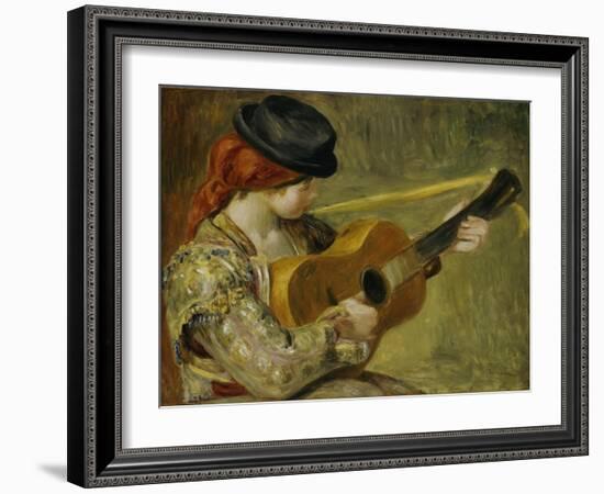 Girl with a Guitar, 1897-Pierre-Auguste Renoir-Framed Giclee Print