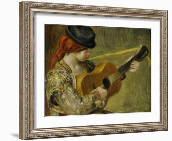 Girl with a Guitar, 1897-Pierre-Auguste Renoir-Framed Giclee Print