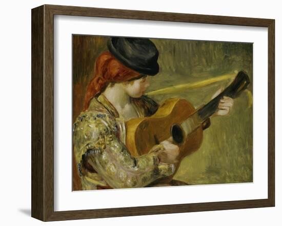 Girl with a Guitar, 1897-Pierre-Auguste Renoir-Framed Giclee Print