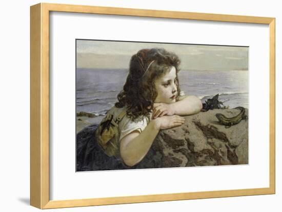 Girl with a Lizard, 1884-Ernst Stückelberg-Framed Giclee Print